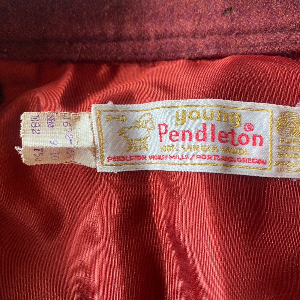 Vintage Pendleton 100% Virgin Wool Skirt | Made in USA | Rust Red - Picture 3 of 3